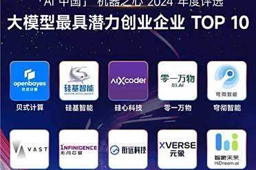 OpenBayes贝式计算获评「大模型最具潜力创业企业 TOP 10」
