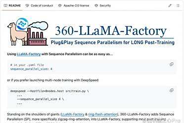 一行代码Post-Train任意长序列！360智脑开源360-LLaMA-Factory