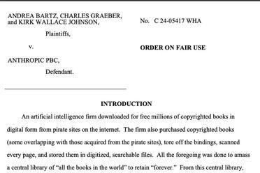 AI“读书”合法了：美法院最新裁定，合法购买的书籍可用于训练AI