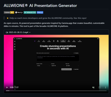 一句话生成专业PPT！开源神器Presentation-AI免费上线，本地运行、碾压Gamma.app