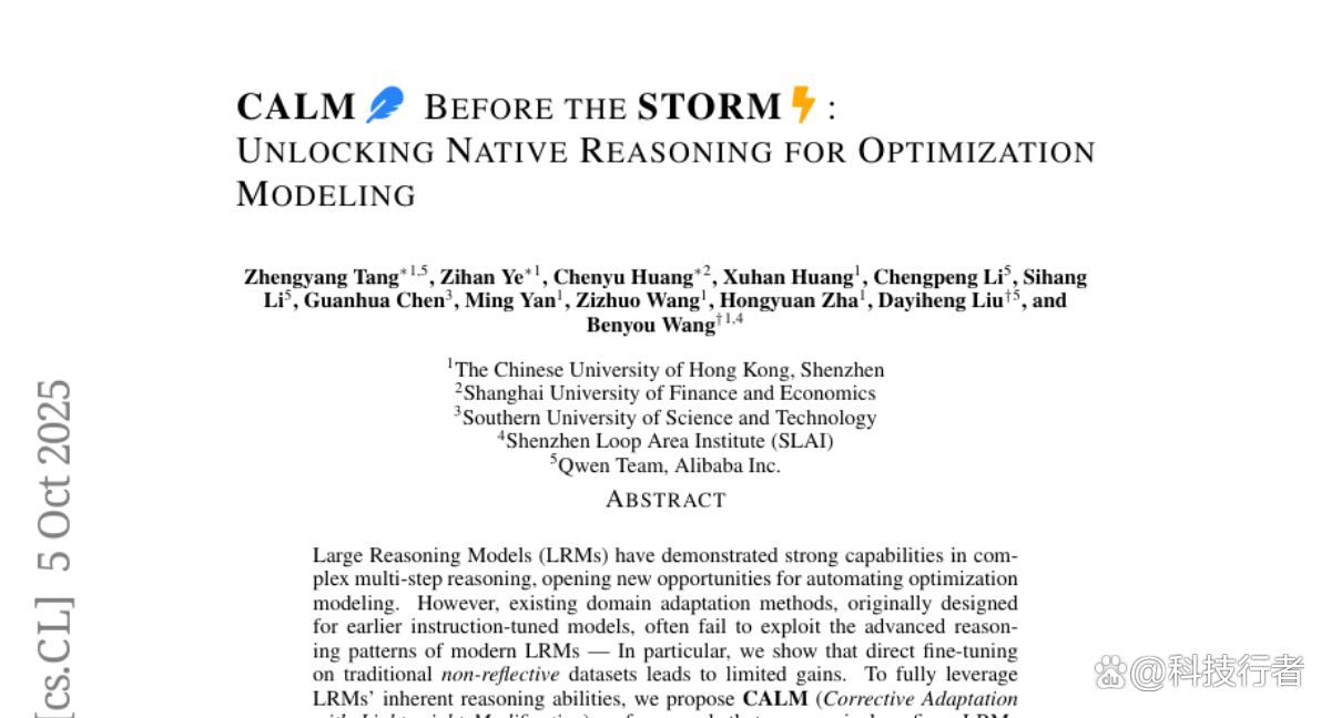 香港中文大学STORM实现小模型优化建模突破