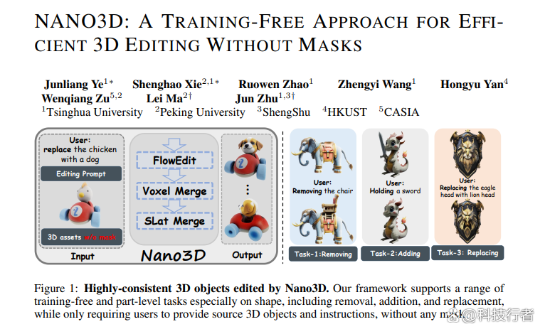 清华大学团队推出Nano3D：不用画图就能随心改造3D模型的神奇技术