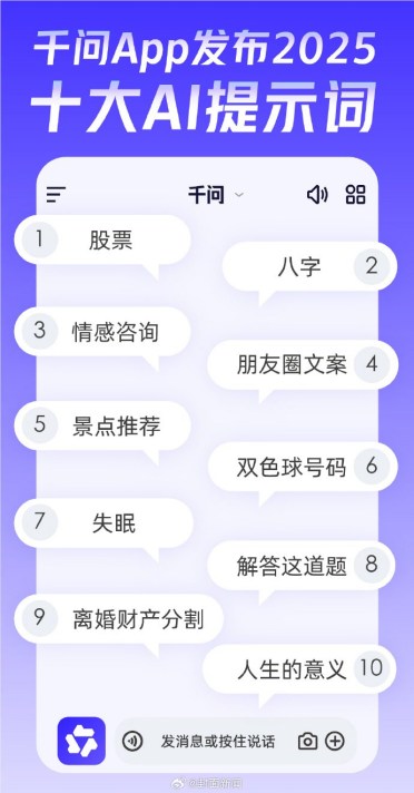 “股票”登顶千问App十大AI提示词榜首：AI成全民“理财顾问”