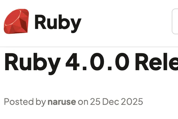 Ruby 4.0正式发布！推出全新编译器+原生隔离环境，网友：没有它圣诞都不完整