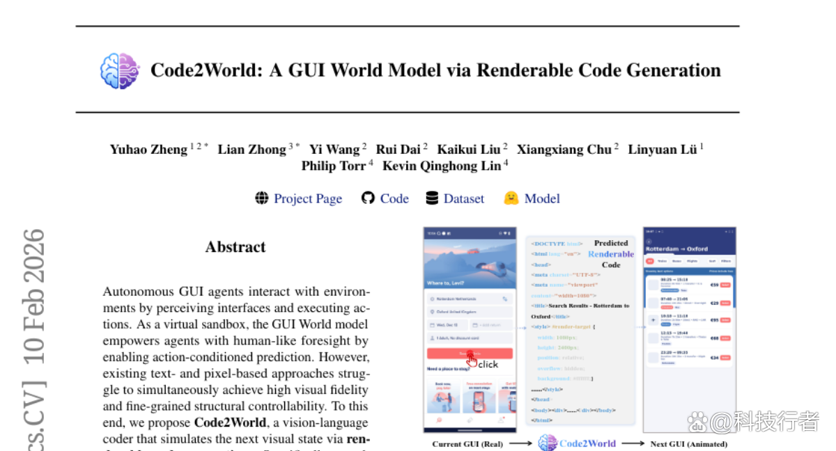 中科大联合牛津大学：让AI学会预知未来界面的神奇技术Code2World