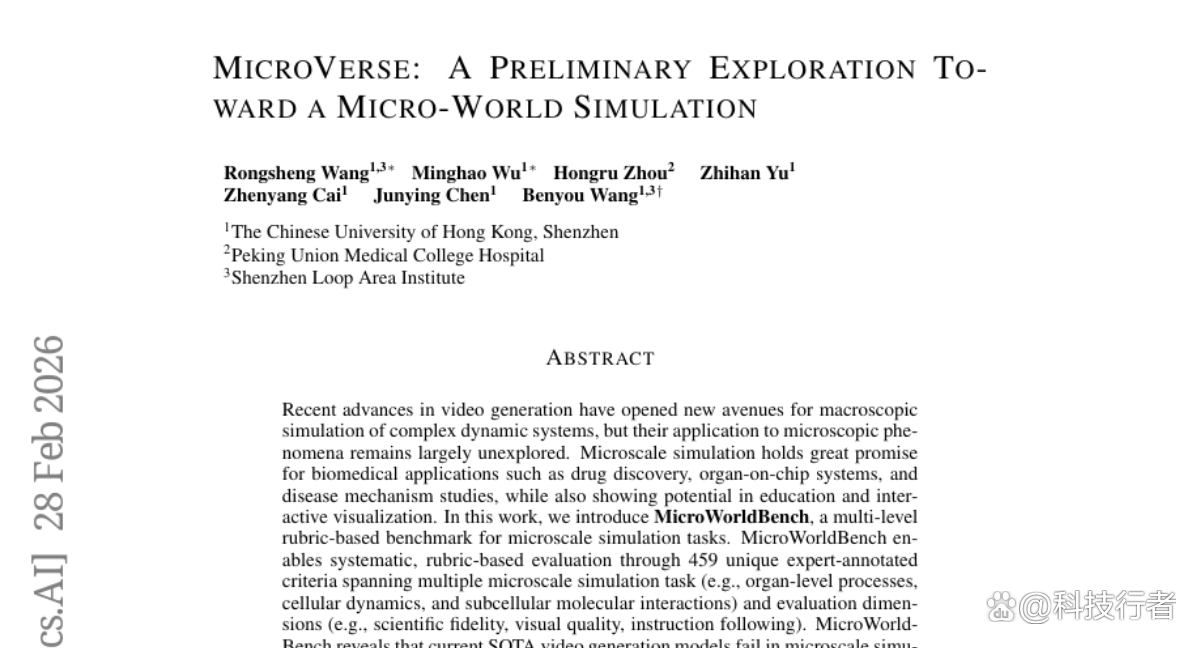 香港中文大学（深圳）MicroVerse：微观生物过程可视化技术突破