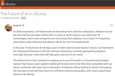 不做AI产品做AI增强：Ubuntu官宣 2026 年全面集成原生AI