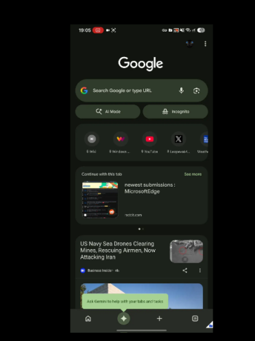 谷歌 Chrome 安卓版重构底部栏：新增 Gemini 专属按钮并支持多标签页 AI 分析