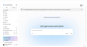 谷歌升级Gemini Enterprise:优化界面并推进Workspace连接器重构