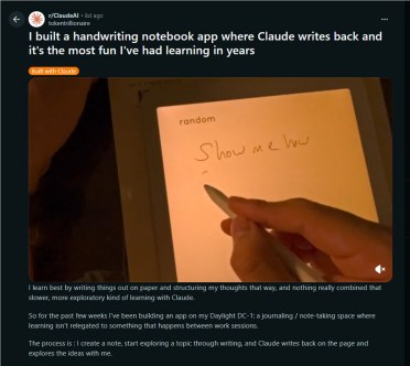 Reddit 神作让 Claude 与你笔对笔手写互动，沉浸式学习体验直接封神