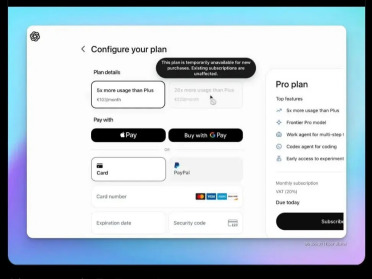 OpenAI宣布：ChatGPT Pro 20X停止订阅